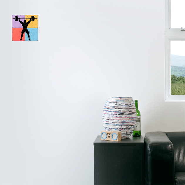 Strong Weightlifter Silhouette Gym Motivation Art by TuncGK